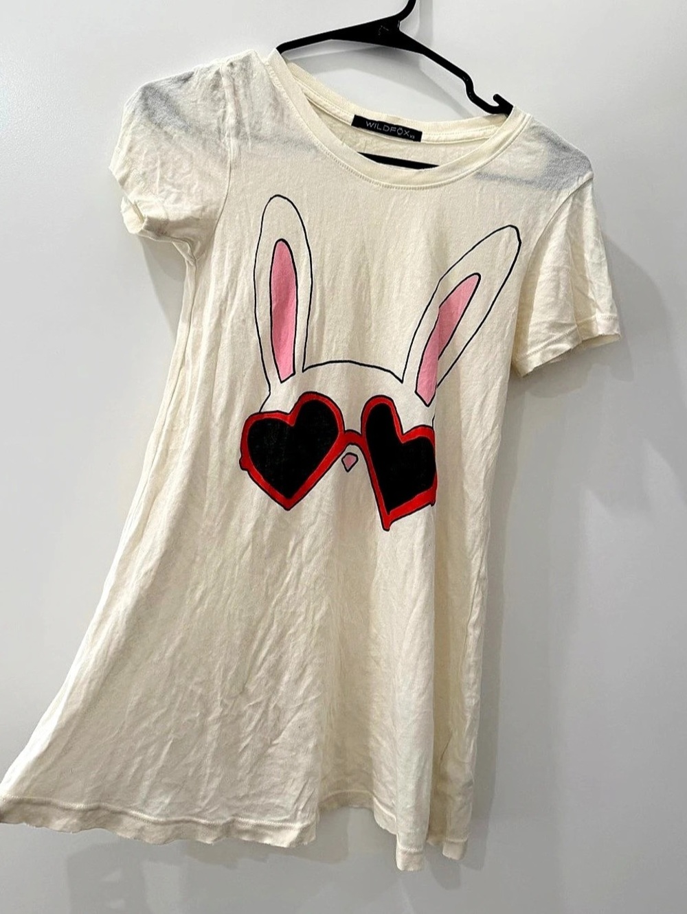 Wildfox Bunny Heart Graphic Tee Cream XS